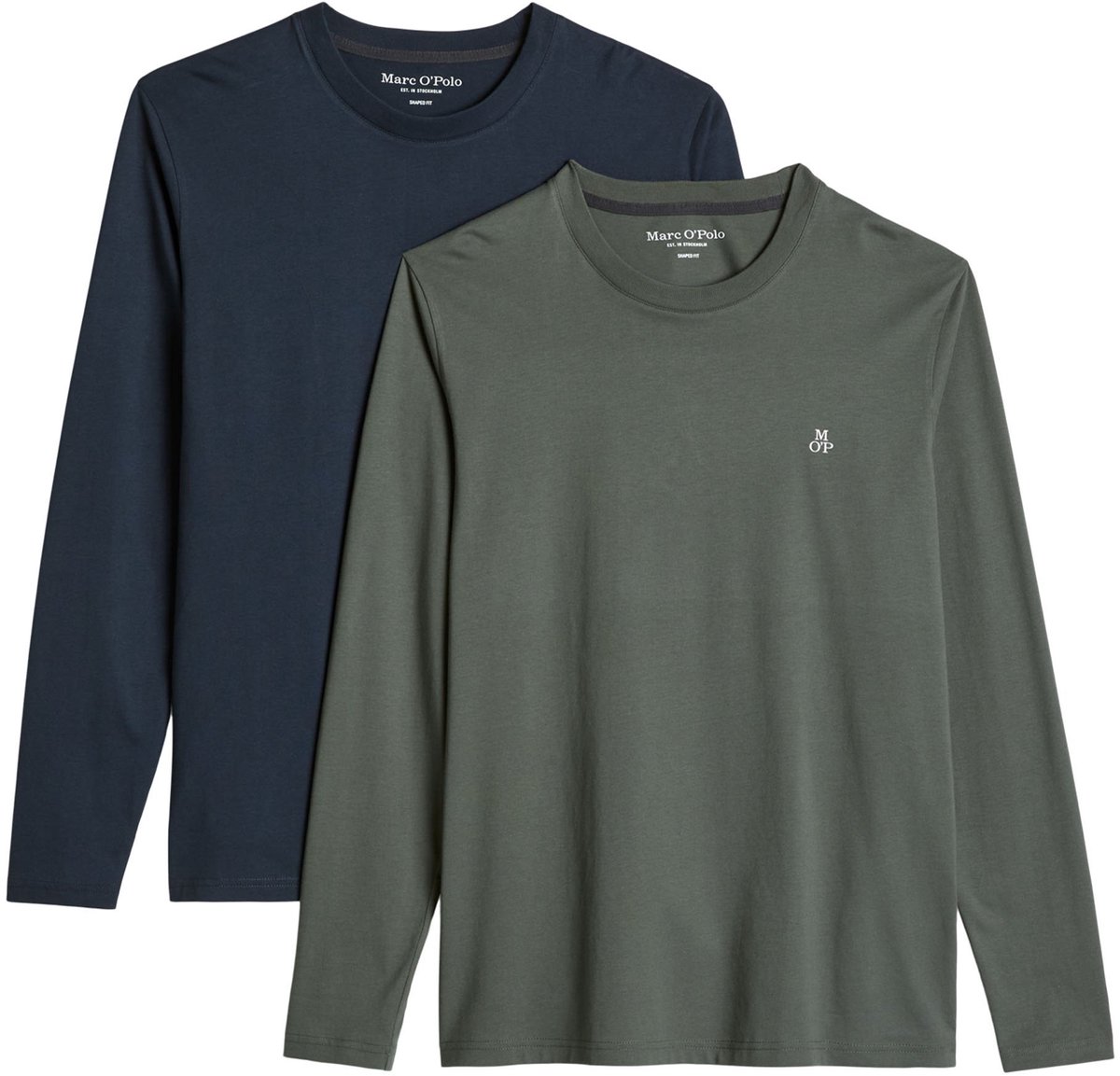 Marc O Polo Lange mouw Jersey T-Shirts Longsleeve Double Pack Set van 2