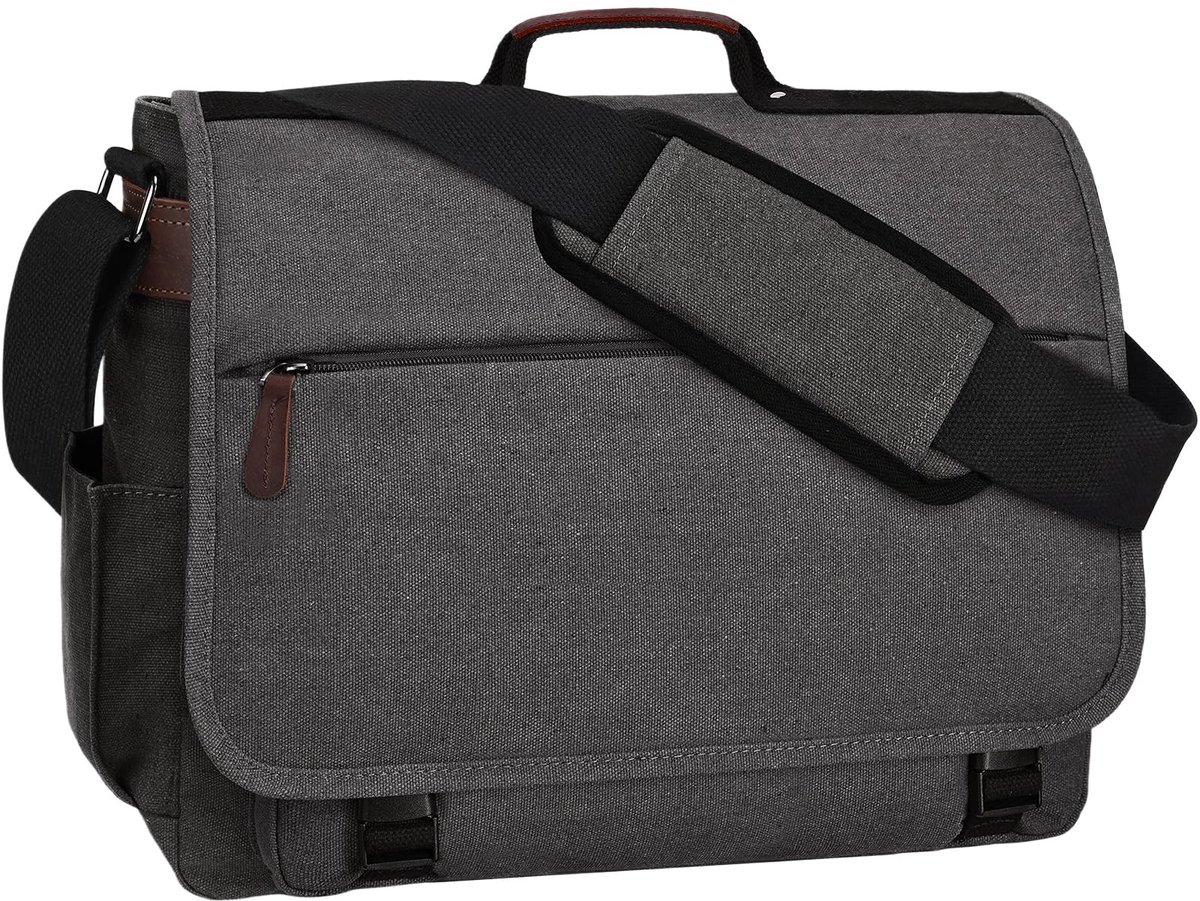 Elzusha - Canvas Schoudertas voor 14 Inch Laptop