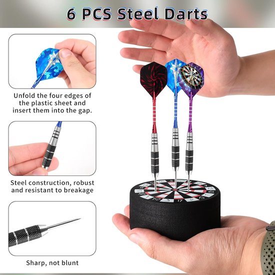 Dart Holder met 3 Verschillende Stalen Darts - Accessoires voor Dartfans, Opslag en Cadeaus voor Mannen van Dart — afbeelding 2