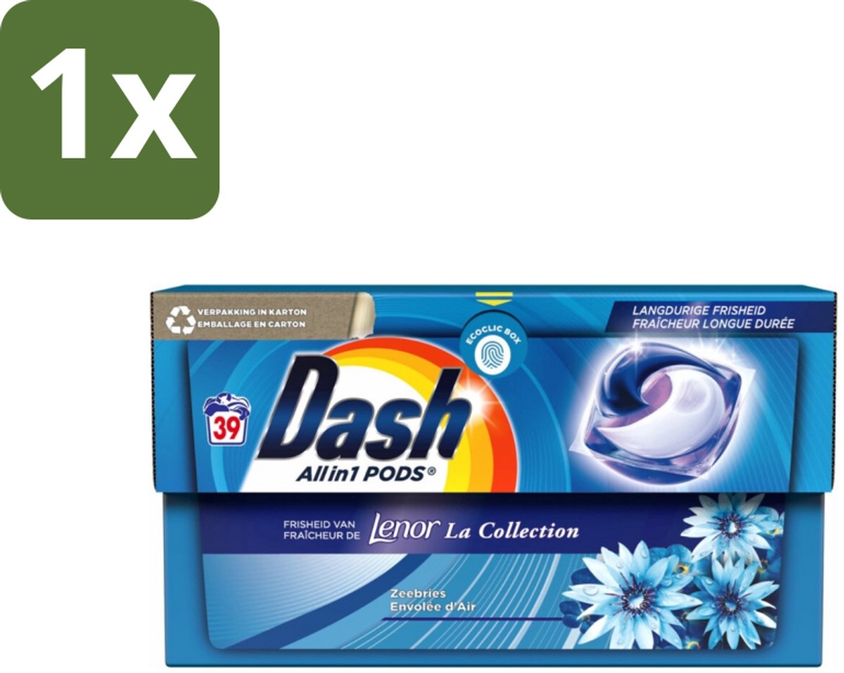 Dash - Lenor Collectie - Wasmiddel Capsules - All-in-1 Pods - Witte en Gekleurde Was - 39 Wasbeurten - 1 stuk