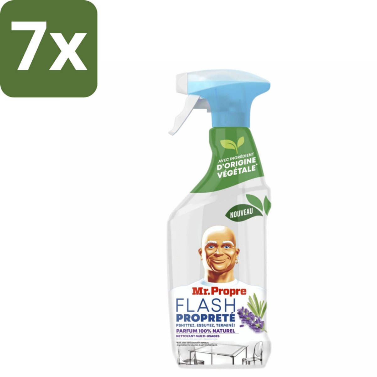 Mr. Proper - Allesreiniger Spray - Lavendel & Rozemarijn - 100% Natuurlijke Parfum - 800 ml - Bulkverpakking - 7 stuks