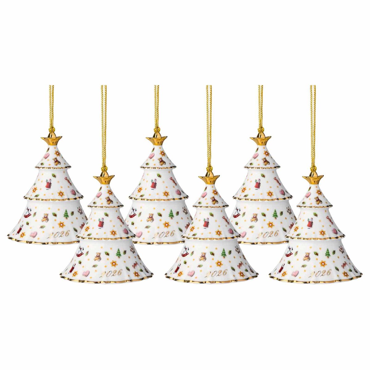 Ornamente Weihnachtsbaum 2026 Christmas Classics 7,4 x 7,4 x 8,4 cm Set van 6