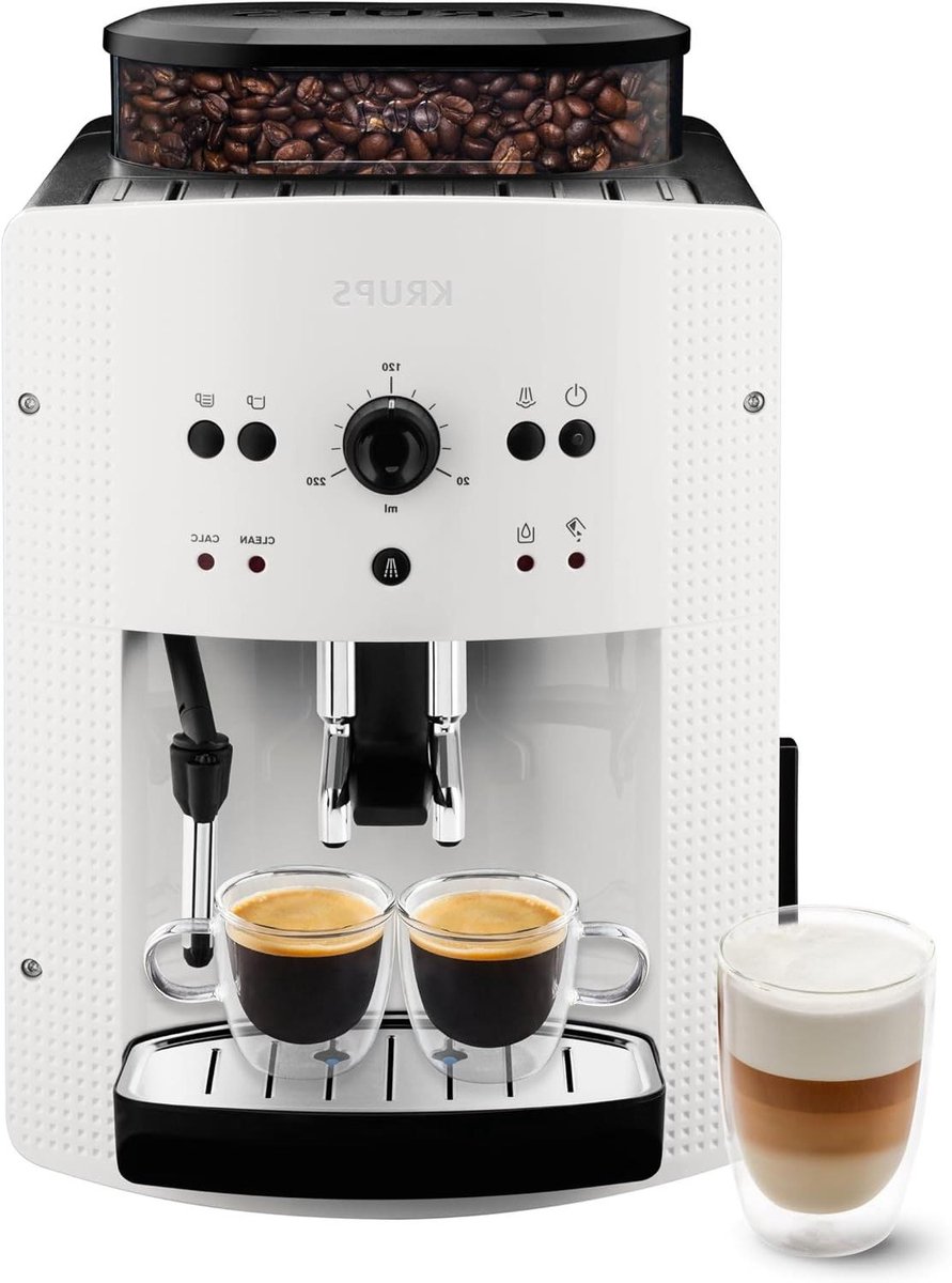 Volautomatische espressomachine - Koffiezetapparaat - Verse koffie zetten - Compact Thermoblock systeem - 17 liter waterreservoir - Wit