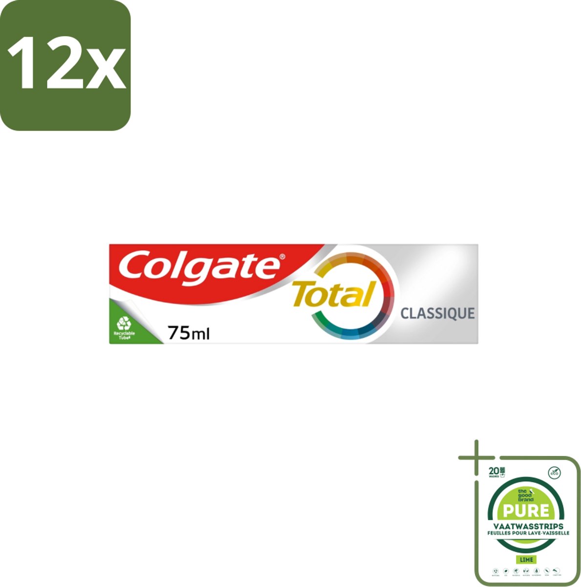 Colgate - Total Classic - Tandpasta - 75ml - Voordeelverpakking - 12 stuks - Tandpasta - Mondhygiëne