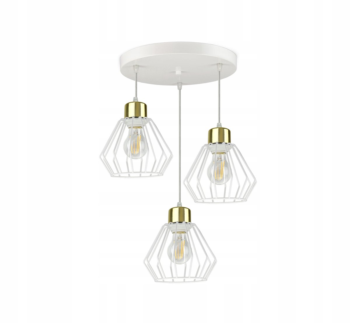 Hanglamp Wit Goud LOFT Edison Rond Boven Tafel