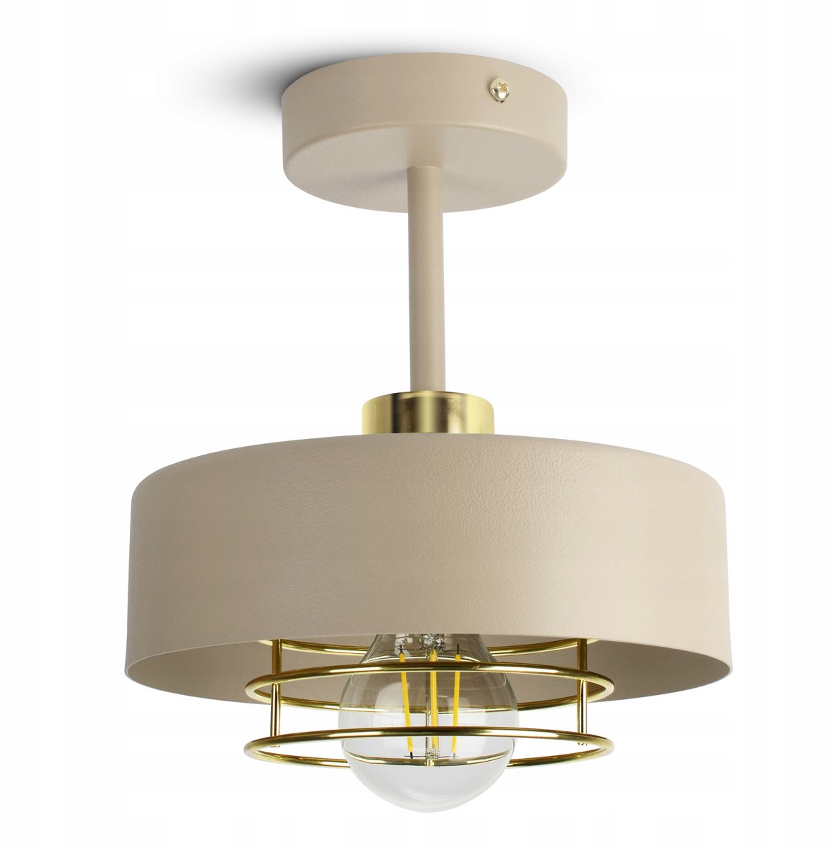 Hanglamp Beige Goud Metaal E27 Modern Stijlvol