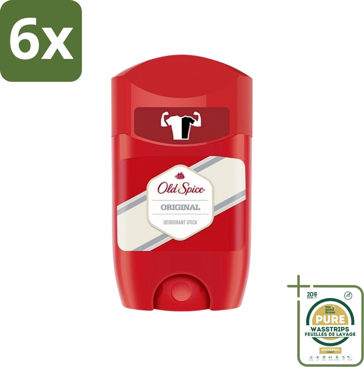 Old Spice - Original - High Endurance - Deodorantstick - Langdurige Frisheid - 50 g - Voordeelverpakking - 6 stuks - Langdurige frisheid - Mannelijke geur