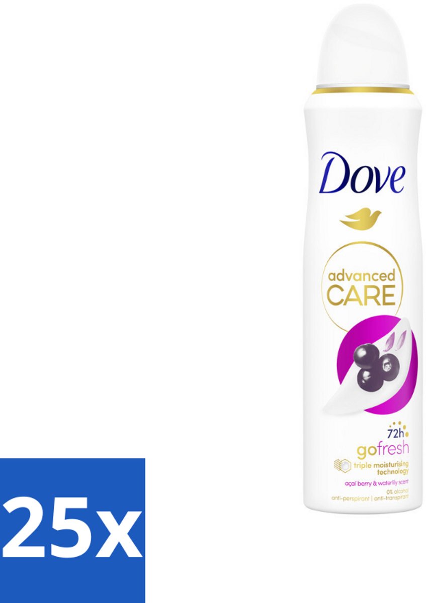 Dove – Deodorant Spray – Acai Berry & Waterlily – 150 ml - Bulkverpakking - 25 stuks