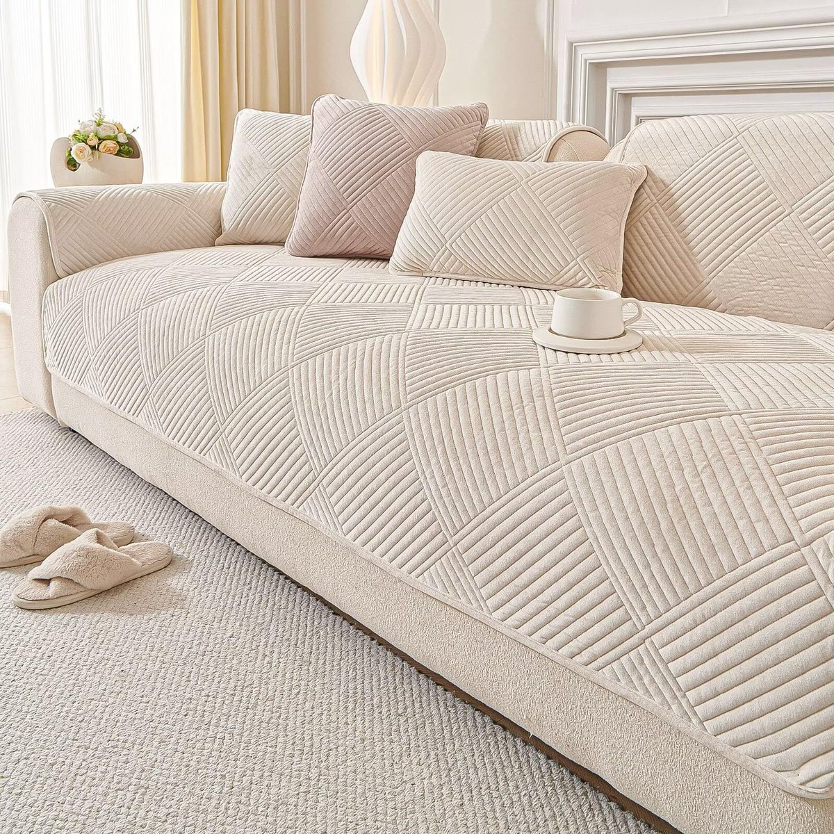 QHAIYYBF Samt bankovertrek hoekbank l-vorm sofabescherming couchbescherming sofa/couch spreien hoekbank 1 2 3 4 zits - ShopVlot