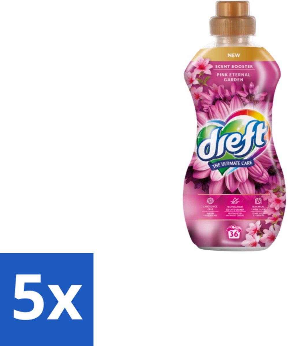 Dreft – Pink Eternal Garden – Vloeibare Geurbooster – 720 ml – 36 wasbeurten - Bulkverpakking - 5 stuks