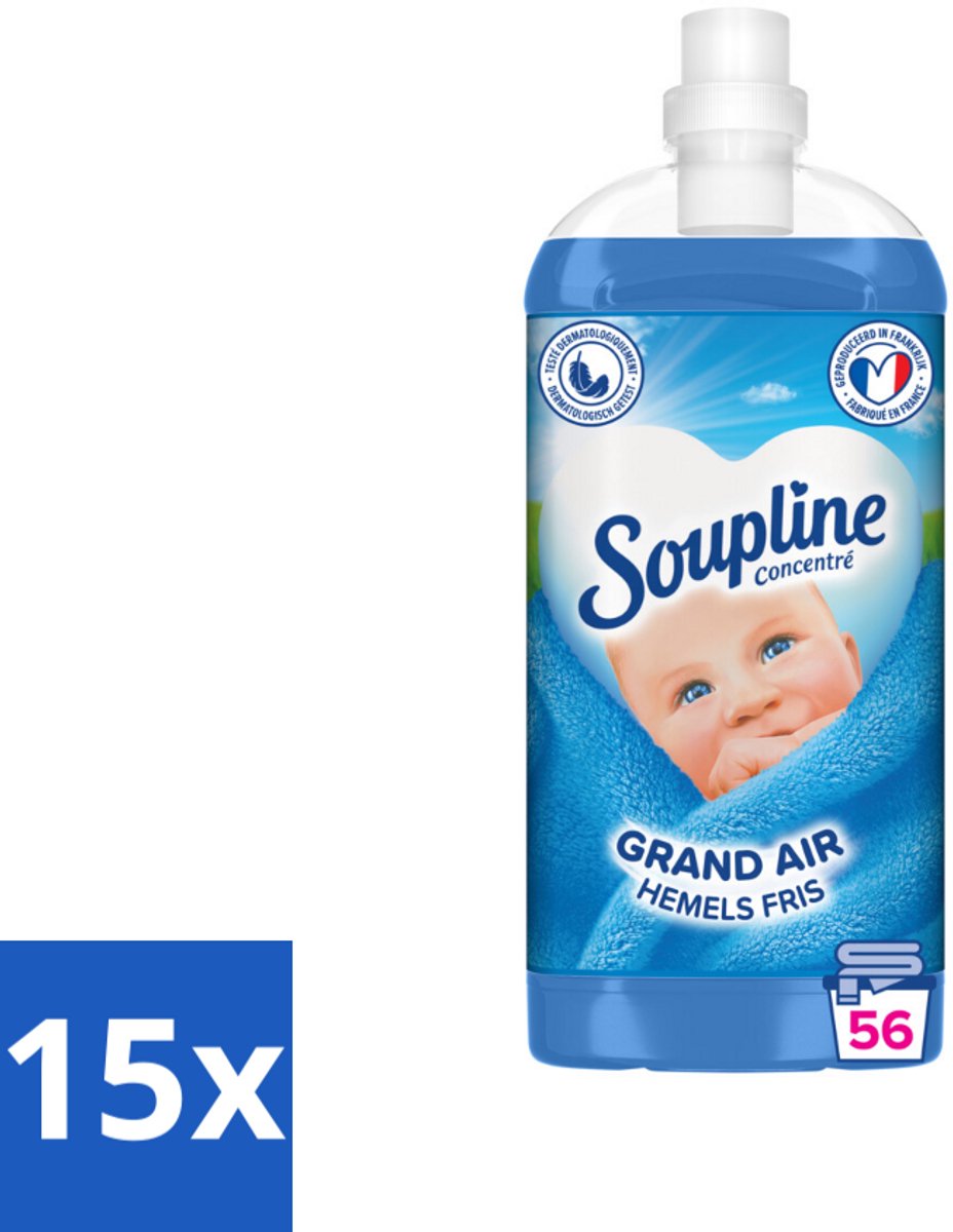 Soupline - Wasverzachter - Hemels Fris - 1350 ml - Bulkverpakking - 15 stuks