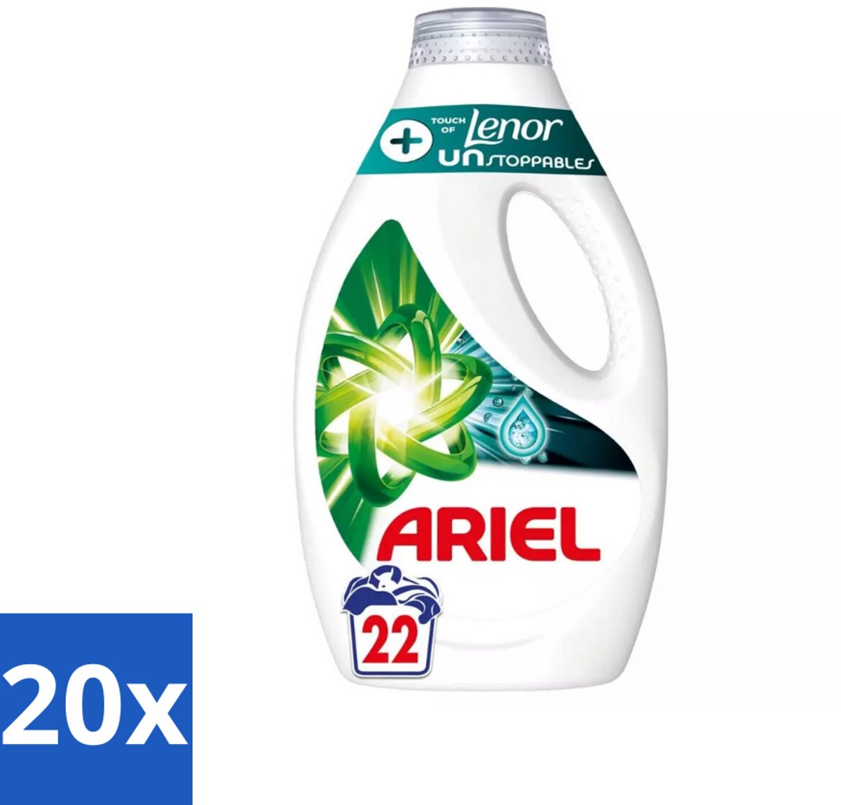 Ariel – +Touch van Lenor Unstoppables – Vloeibaar Wasmiddel – 990 ml - Bulkverpakking - 20 stuks
