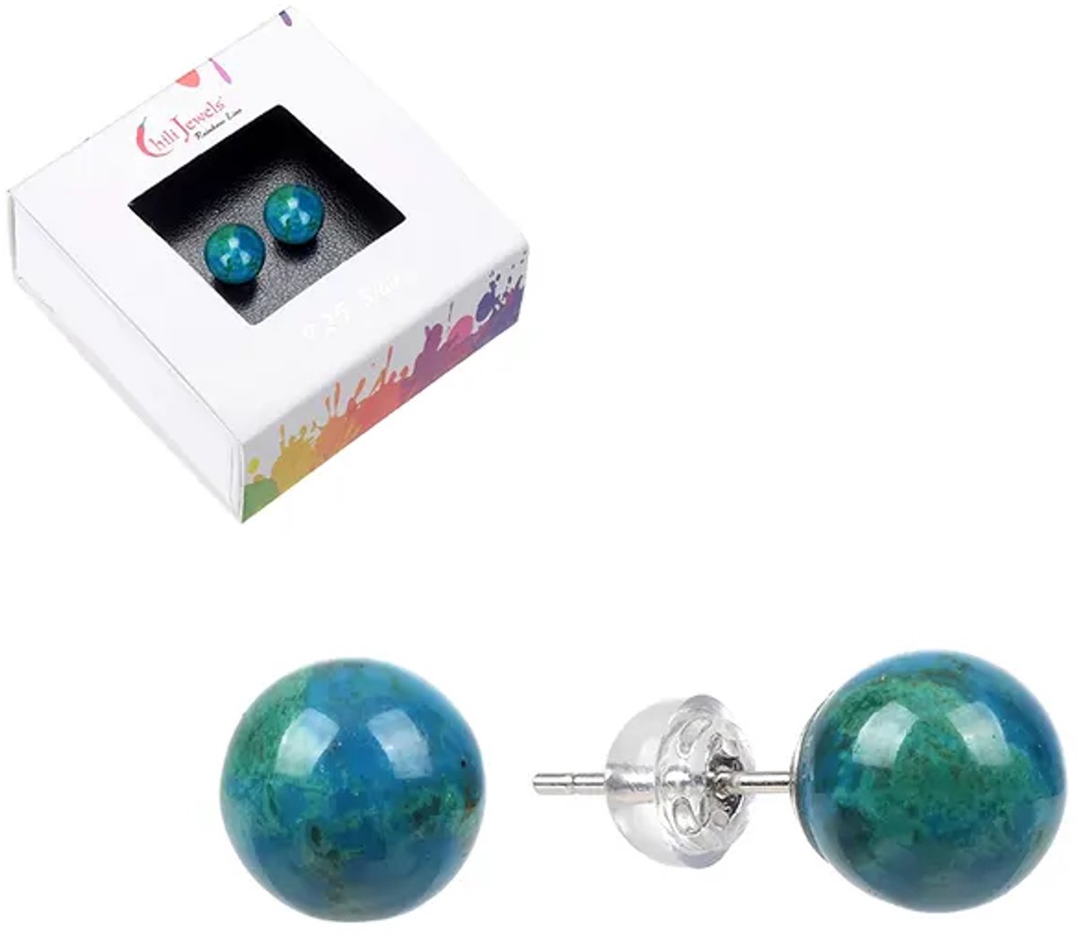 Oorbellen Chrysocolla 8 mm