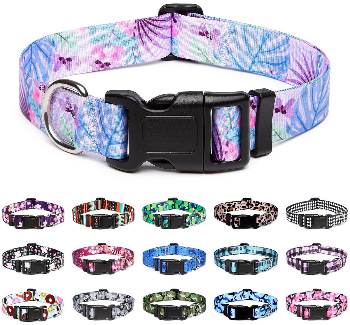Mercano Verstelbare hondenhalsband - speciale ontwerpen, zachte comfortabele duurzame nylon halsband voor kleine - ShopVlot