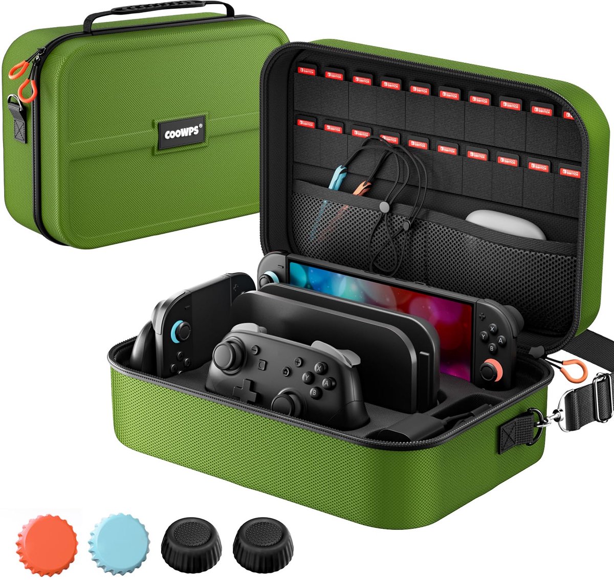 ZOZOVR Switch 2 hoesje voor Nintendo Switch 2 (2025), draagbare harde schaal volledige bescherming reishoesje met 20 - ShopVlot