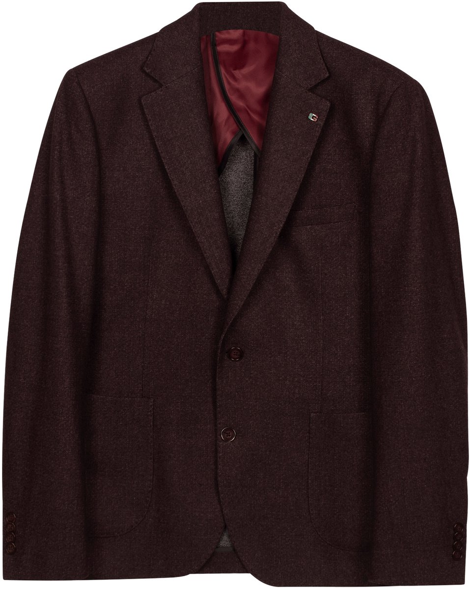 Giordano – Pietro - Heren - Blazer - Modern fit - Colbert - Bordeauxrood – 622632-40