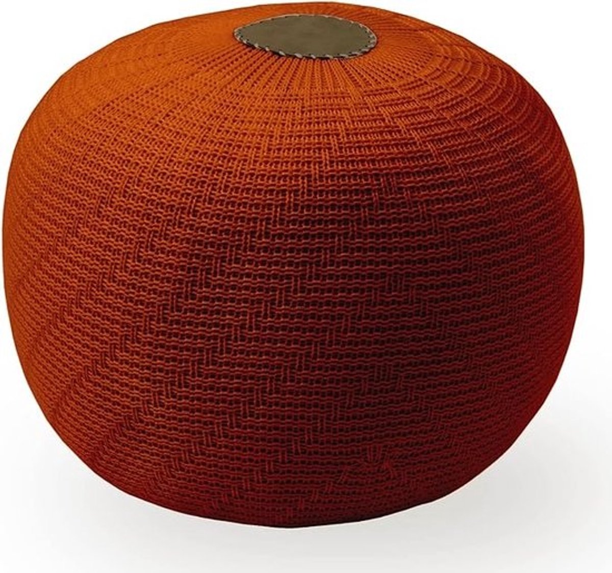 Ronde Gebreide Pouf Stoel 37 x 50 cm - Boho Interieur Decoratie - Multifunctionele Zithulp voor Binnen en Buiten