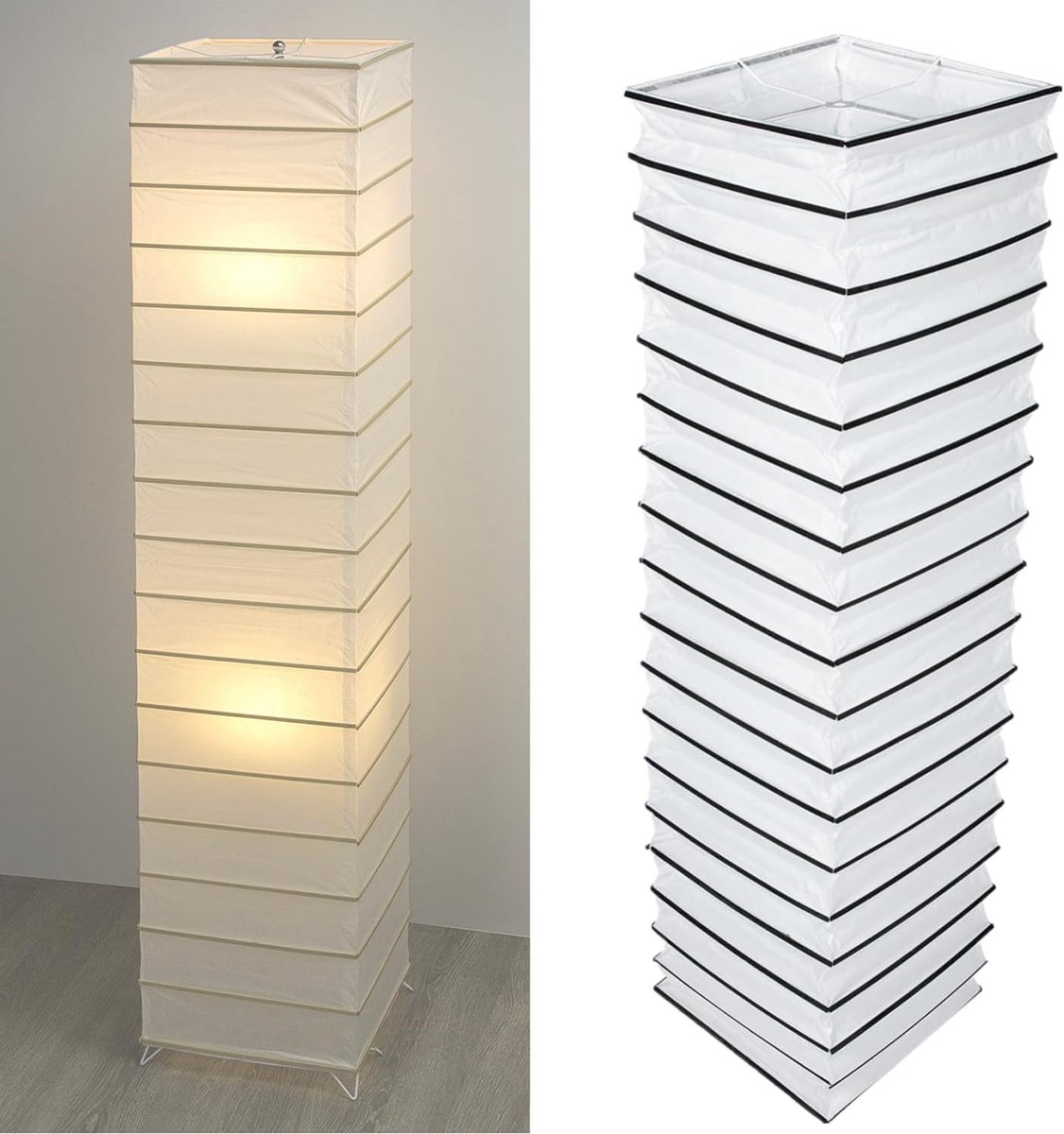 Vervangende Papieren Lampenkap voor Vloerlampen, 125cm, Ideaal voor Slaapkamer en Woonkamer, Wit, Geschikt voor Houten Tafellampen en Hotels