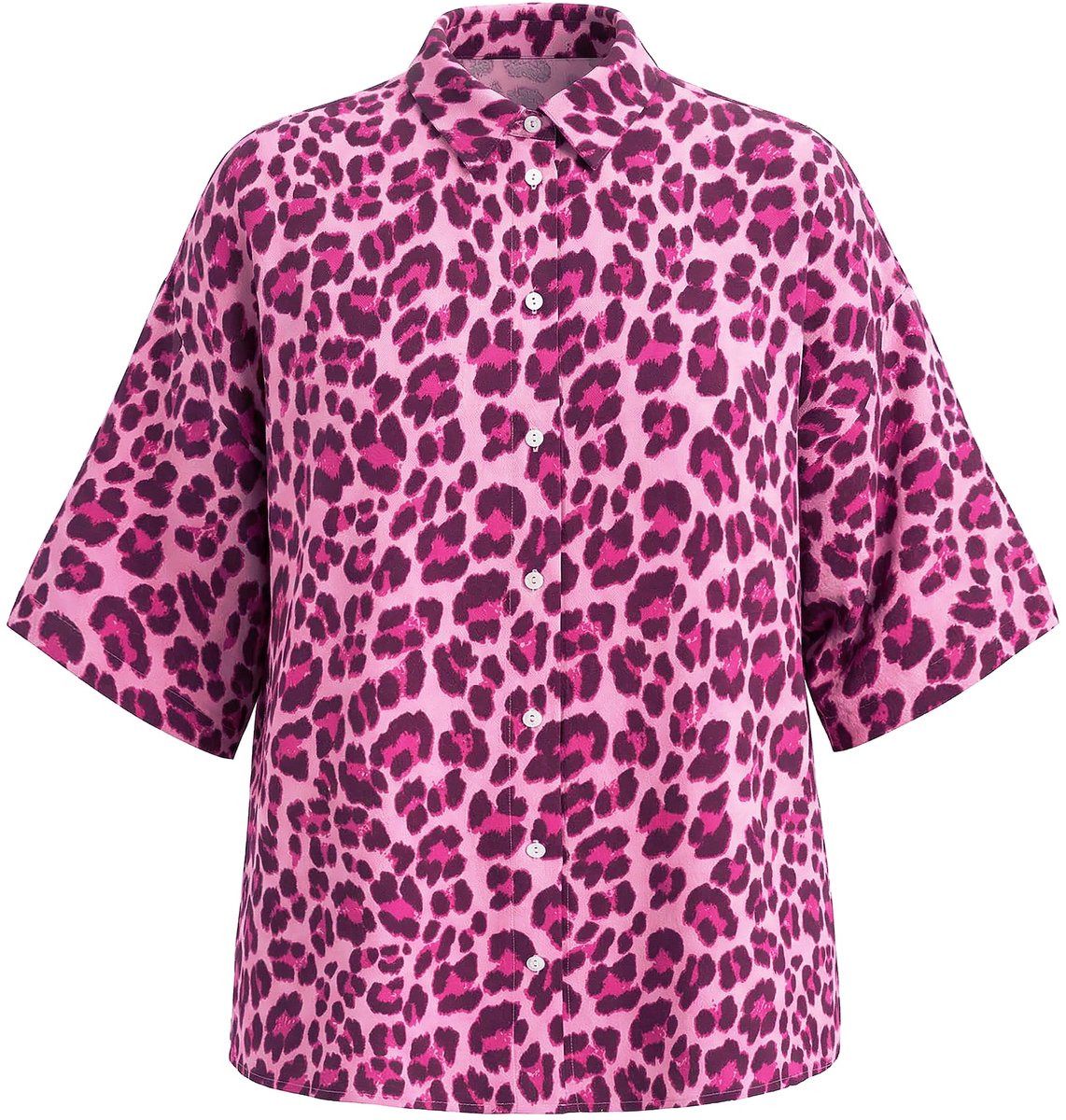 Studio Untold - Dames - Mousseline blouse oversized color leo - Lichtroze - Maat 58+