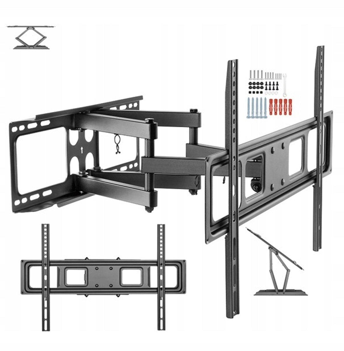 Draaibare TV-muurbeugel voor 55-inch schermen, 50 kg belastbaar