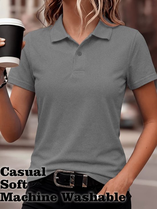 Currero Golf Polo Dames - Ademend Golfshirt - Polo Shirt - Sportshirt - Golfkleding Heren - T-Shirt - Golf Mode - Lichtgrijs S — afbeelding 3