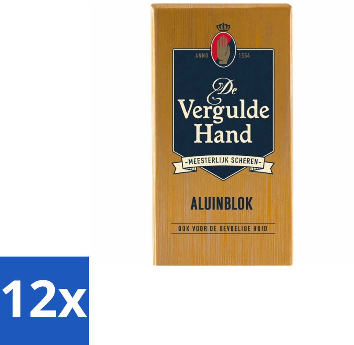 12 x Vergulde Hand - Aluinblok - 75gr - Aluminiumblok - Scheerwondje - Bloedstilstand - Huidverzorging - Scheerirritatie