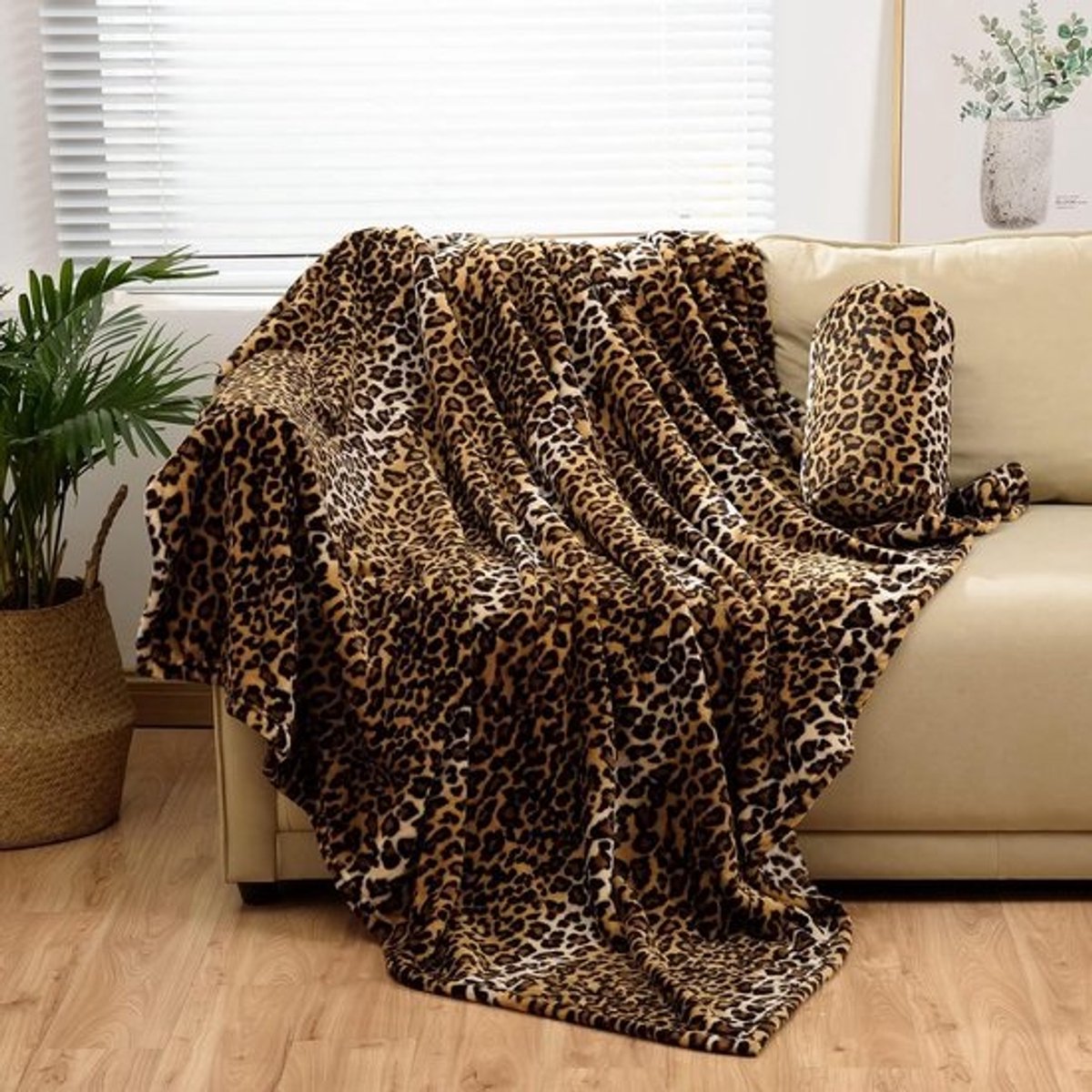 Luxe Fleece Plaid met Luipaardprint - Super Zacht en Warm voor Bank of Bed