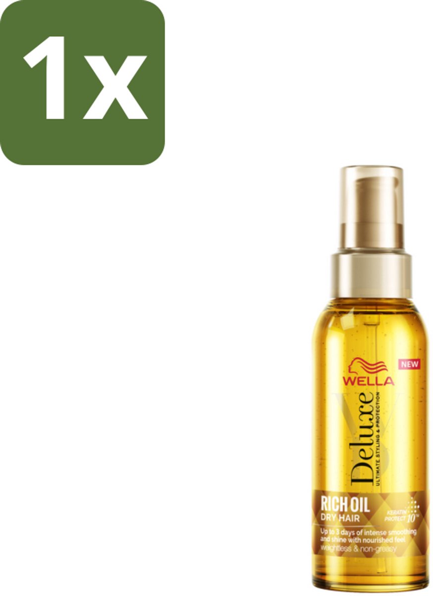 1 x Wella – Deluxe Oil Rich – Haarolie – 100 ml - Haarolie - Glansversterkend - Voedend Haar - Beschermend Haar - Droog Haar