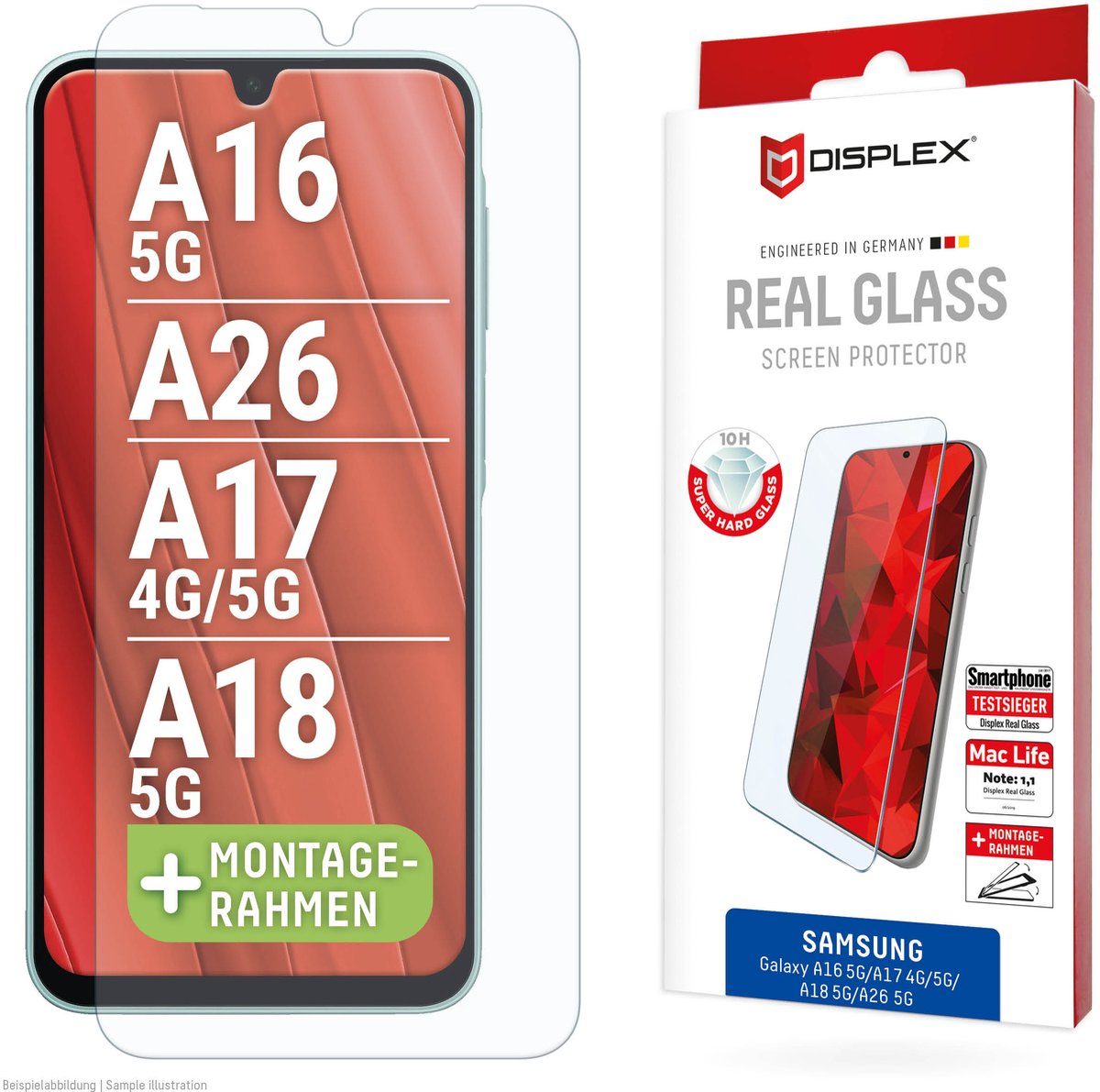 Displex Screenprotector Real Glass geschikt voor Samsung Galaxy A16 (4G/5G) / A17 (4G/5G)