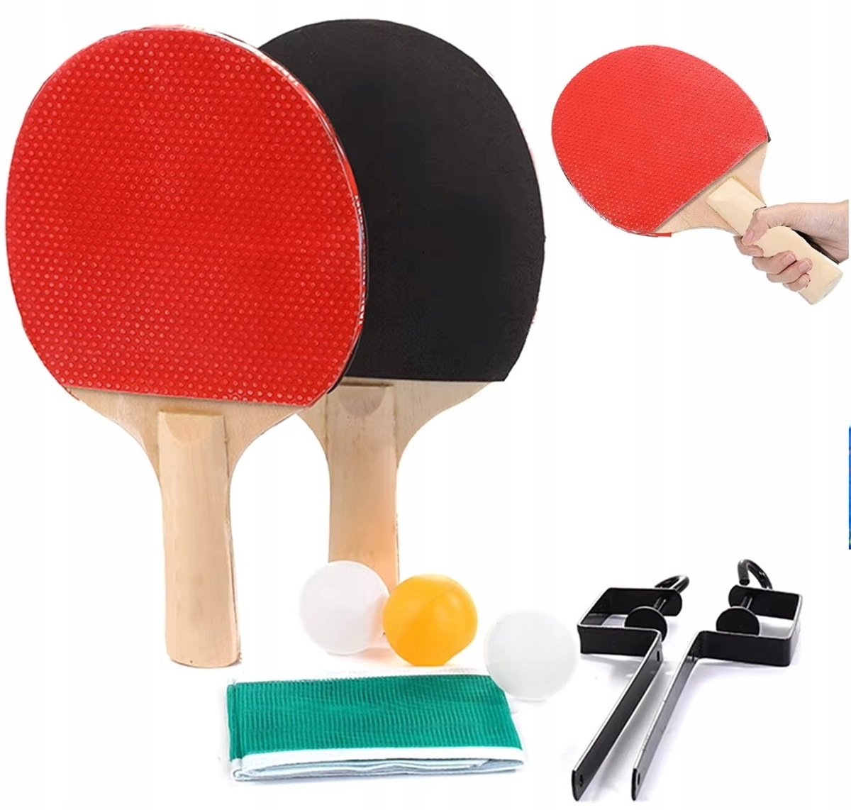 Ping Pong Tafeltennis Set: 2 Batten & Ballen