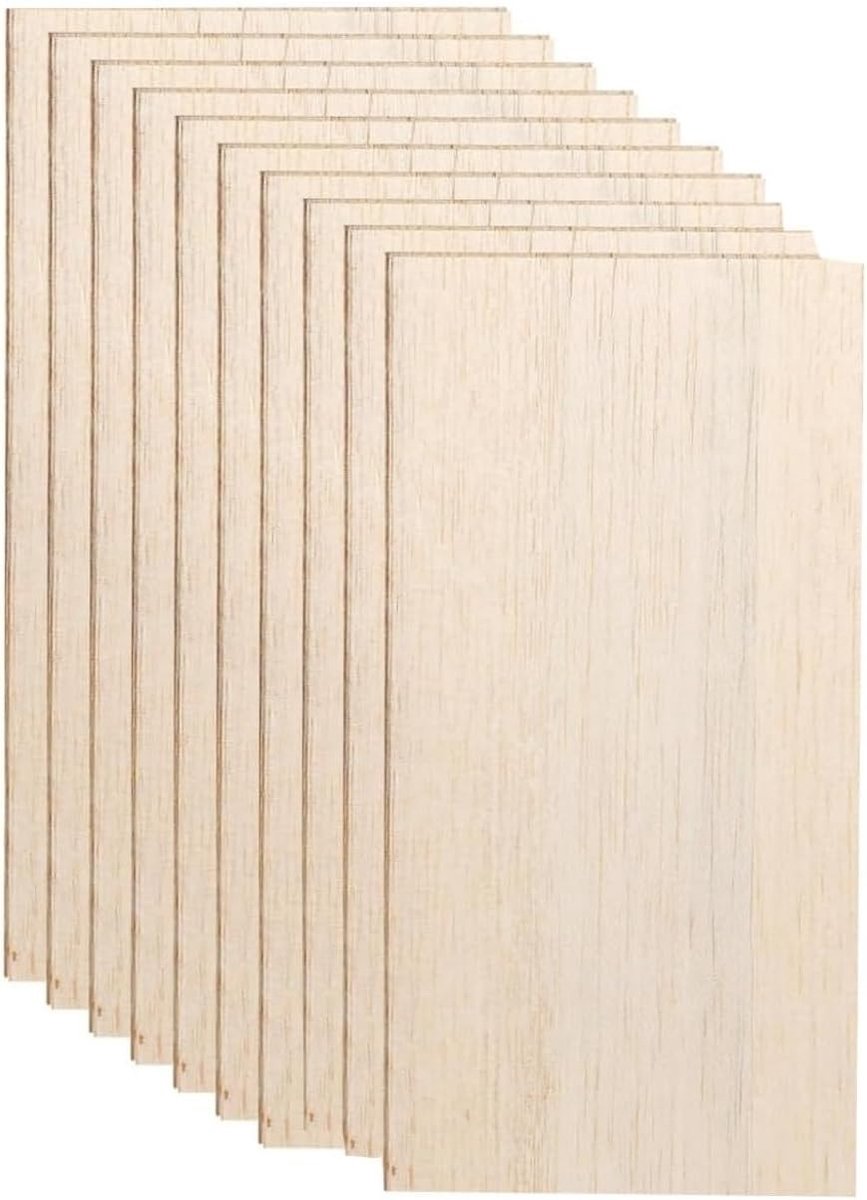 Plywood Platen 200x100x2mm, 10 Stuks Dun Hout voor DIY, Modelbouw en Creatieve Decoratie