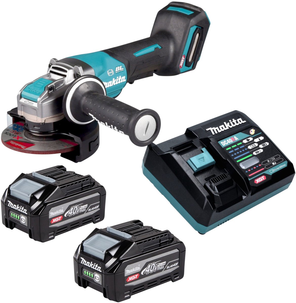 Makita GA 047 GZ Accu haakse slijper 40 V max. 125 mm X-LOCK Brushless Solo - zonder accu, zonder lader