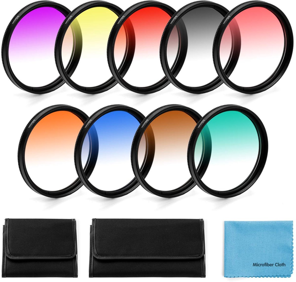 Elzusha - 58mm Kleurfilter Set met 9 Filters en Lens Filter Bag