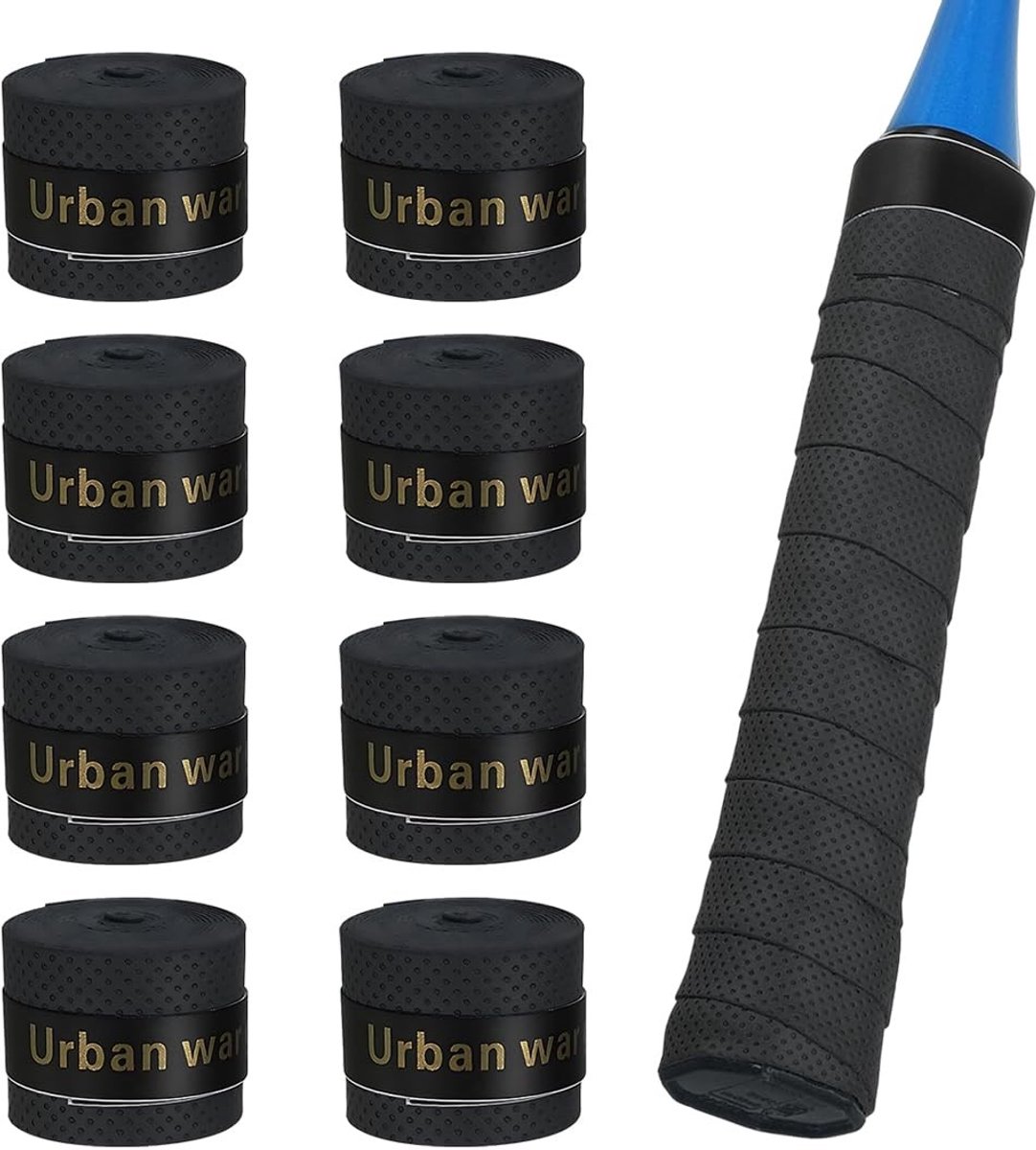 Elzusha - Set van 8 Antislip Racket Grip Bands voor Tennis en Badminton