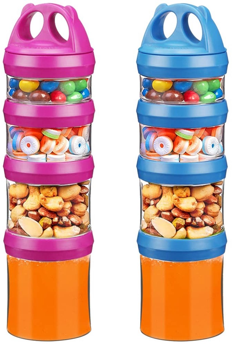 Elzusha - Set van 2 Stapelbare Snackcontainers met Twist Lock