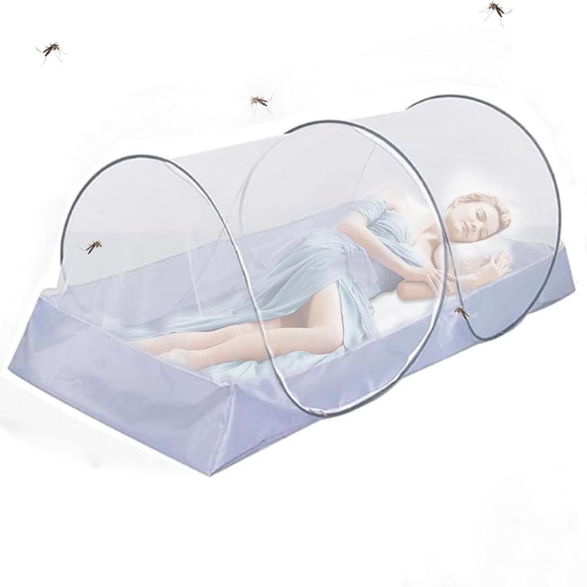 Pop-up Muggennet 200 x 100 x 73 cm, Vouwbaar Muggennet voor Reizen, Thuis, Buiten en Kamperen, Lichtgewicht en Handig