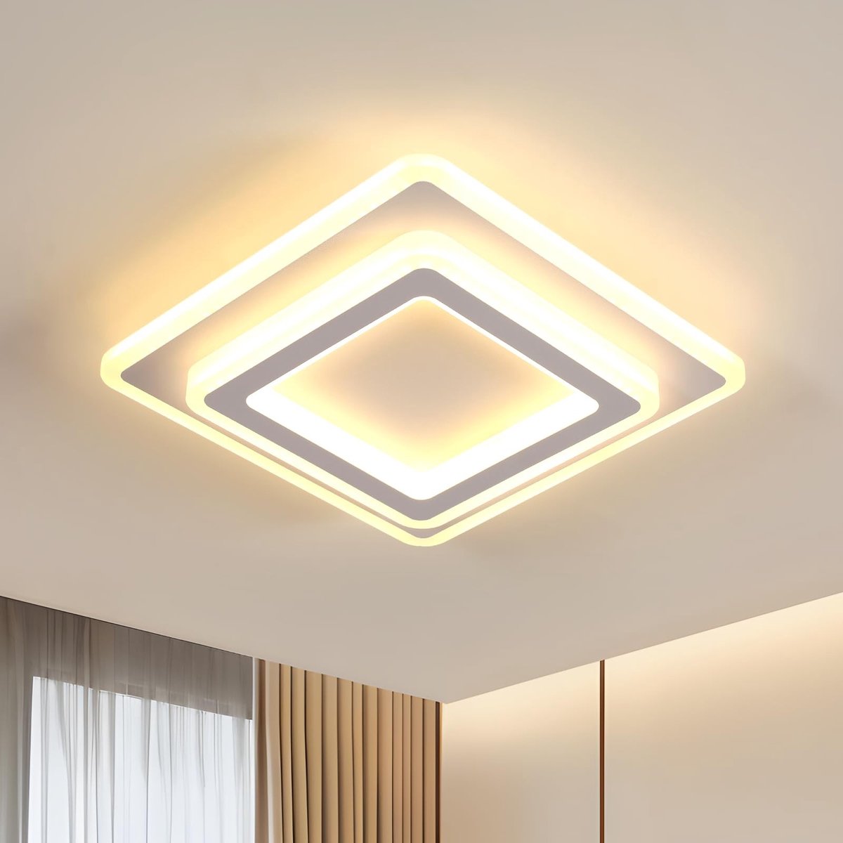 Elzusha - LED Plafondlamp 44W Vierkant voor Warm Wit Licht in Huis