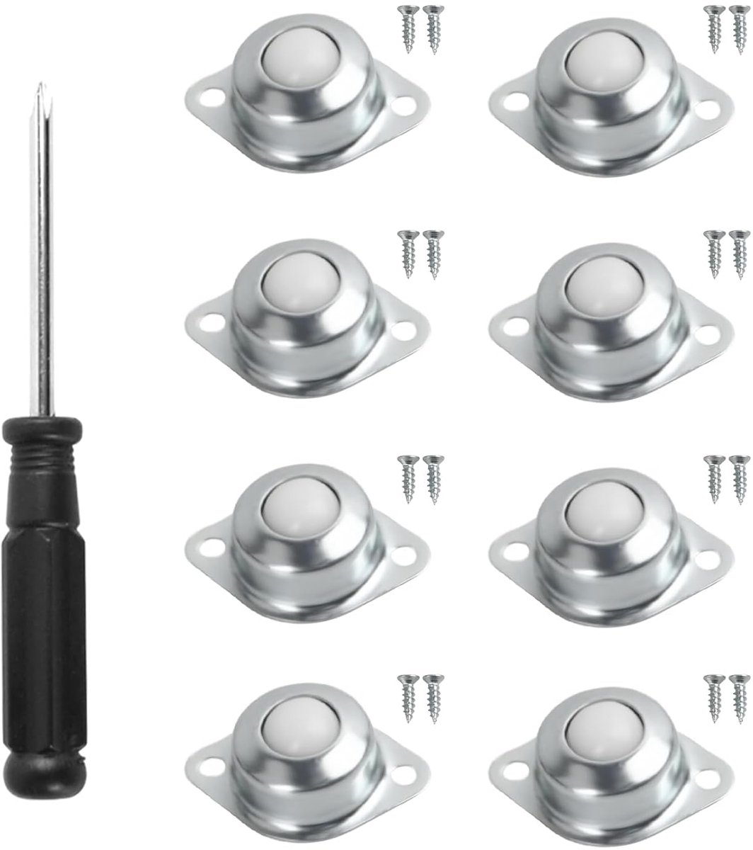 Nylon Ball Wielen 8-Pack - 360° Swivel - Hoog laadvermogen - Ideaal voor meubels - SnelShoppen
