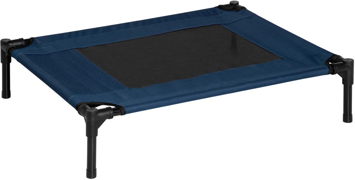 Archi Verhoogde Hondenmand – Mand - Ademende Mesh – Oxford 600D – Verhoogd Ligbed – Blauw – 76 × 61 × 18 cm