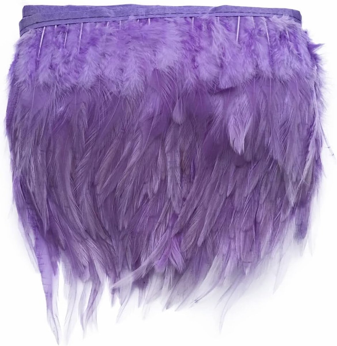 Haan hackle veer franje trim voor Custume jurk decoratie pakket van 5 meter (lichtpaars)