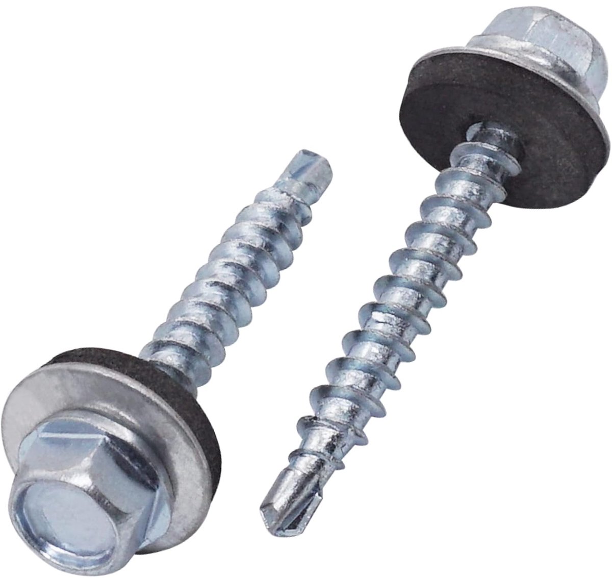 Zelfborende schroeven 4,8 x 35 mm met EPDM-ringen, zeskantkop, plaatschroeven, zelftappende dakschroeven