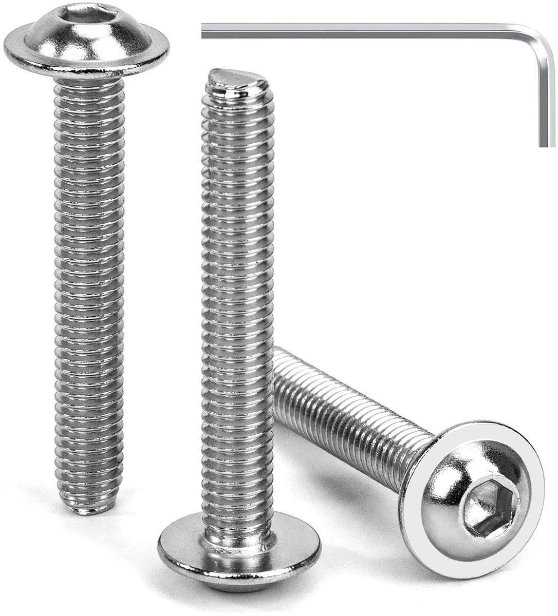 Schroeven met conische hals met hals M6 x 40 mm Zeskantbout A2 V2A roestvrijstalen schroeven met volledige zeskantdraad 30 stuks