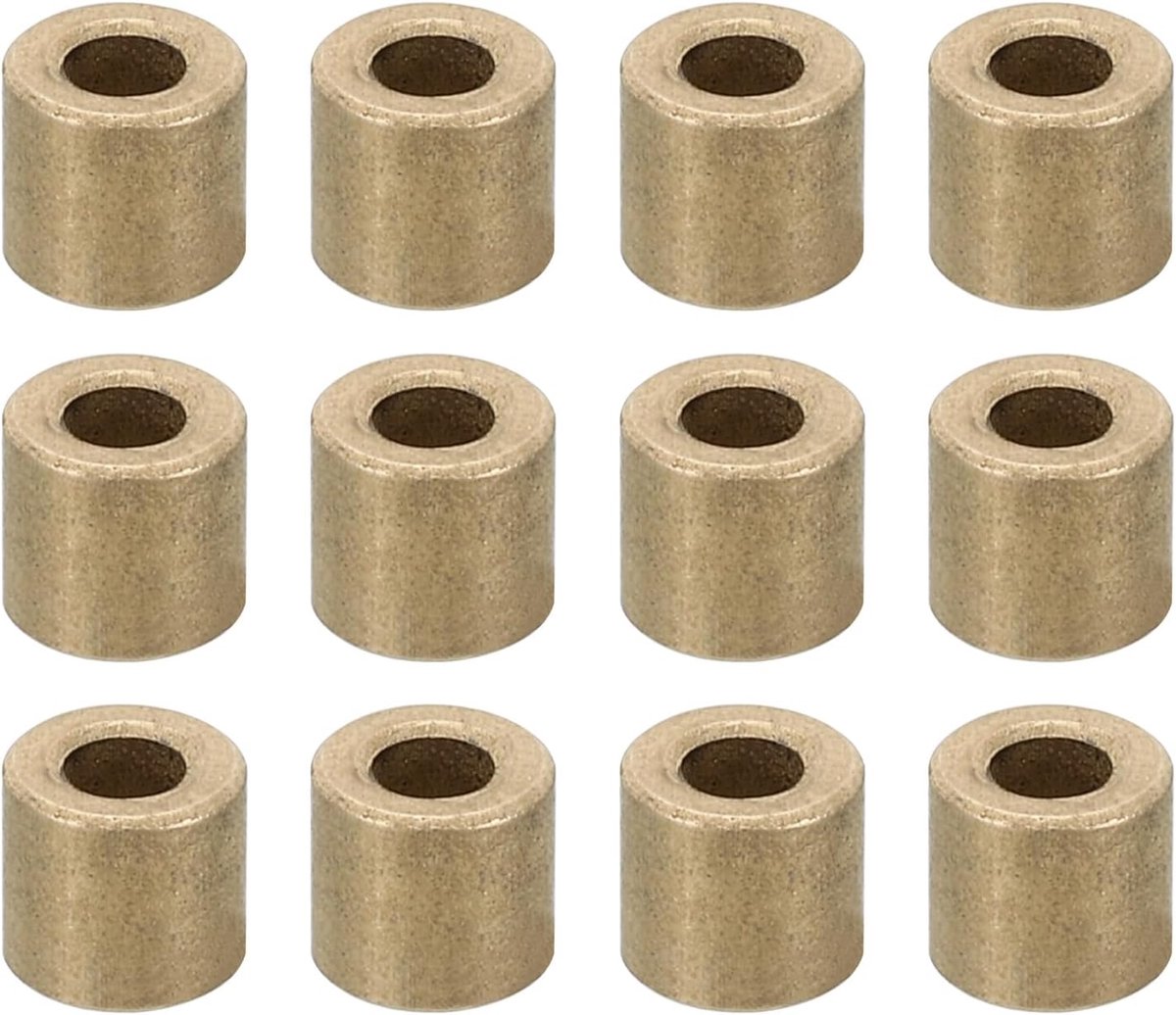 M3 messing afstandhouders, 12 stuks metalen afstandhouder messing 3 mm ID x 6 mm OD x 6 mm L messing afstandhouders schroef afstandhouder voor 1/8 inch of M3 schroef