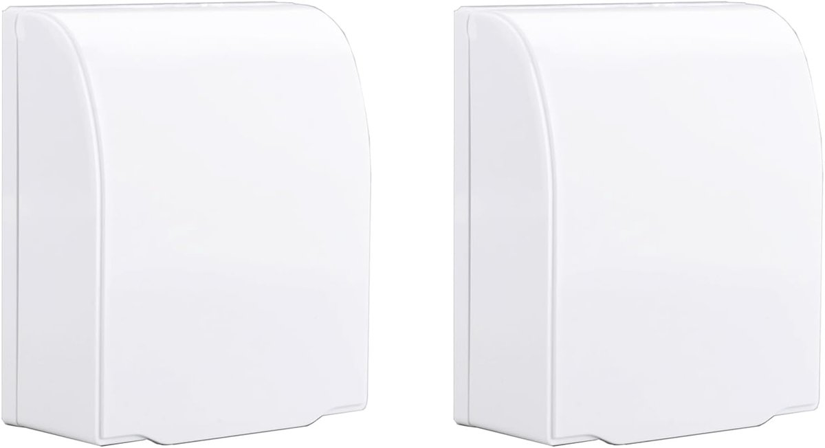 2 stuks schakelaarstekkers, waterdichte doos, waterdichte stekkerdoos, geschikt voor badkamerstopcontacten om te voorkomen dat spatten in het stopcontact spatten, wit
