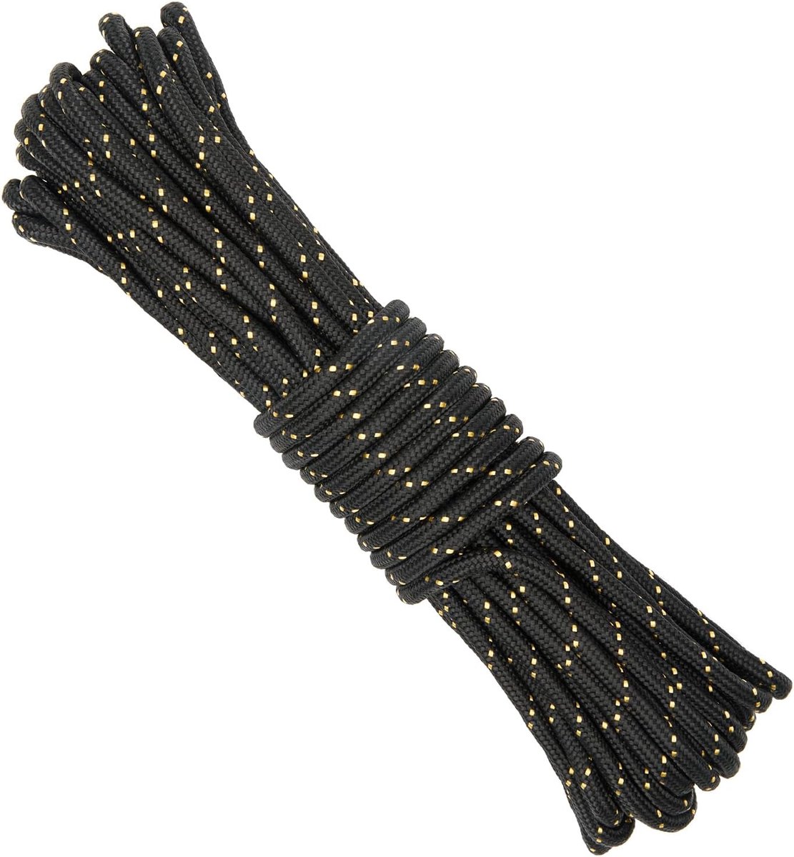 Zwarte Nylon Touw 8mm, 20m Gevlochten Koord Ophangtouw Sterke Trekkracht voor Kamperen, Overleven, Tuinieren, Bundelen, Werkplaats, Outdoor Multifunctioneel Gebruik