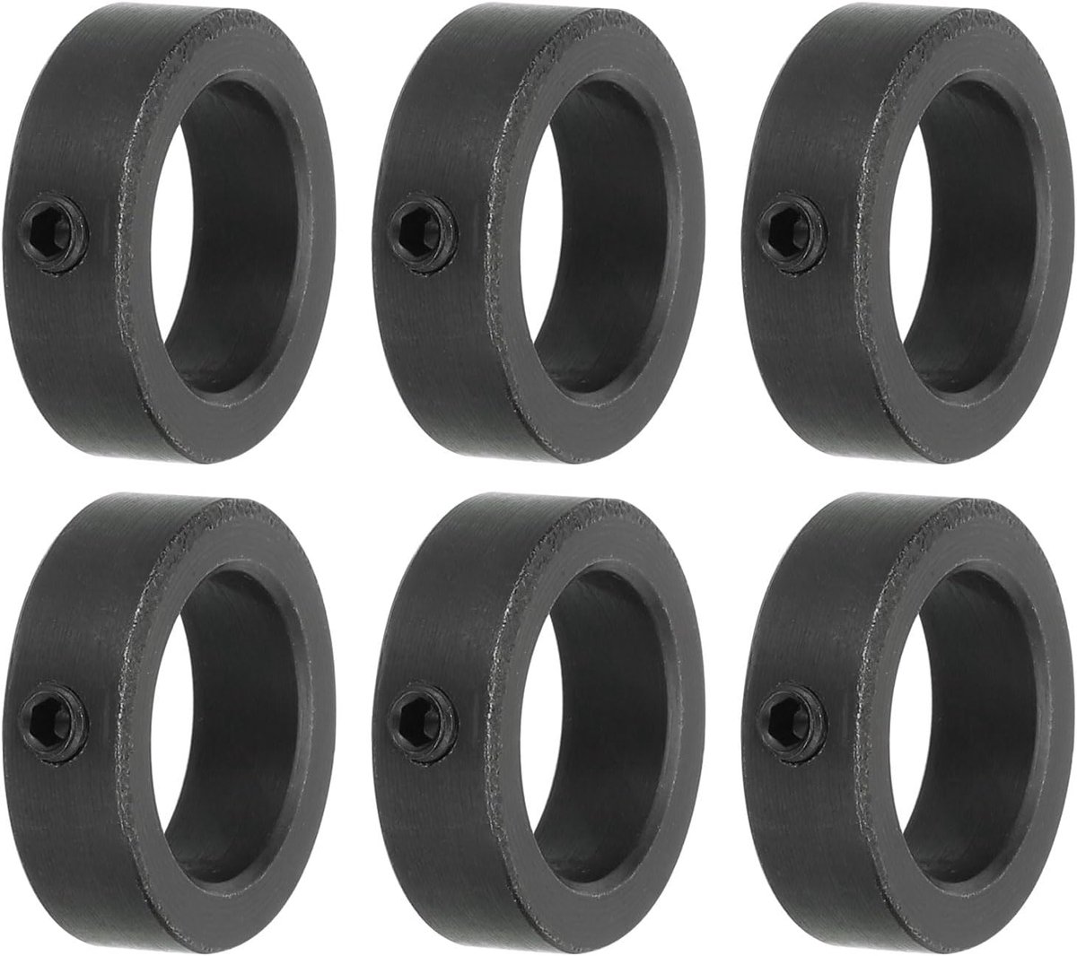 Golfring 0,9 inch boring van koolstofstaal met klemschroef zwart 6 stuks