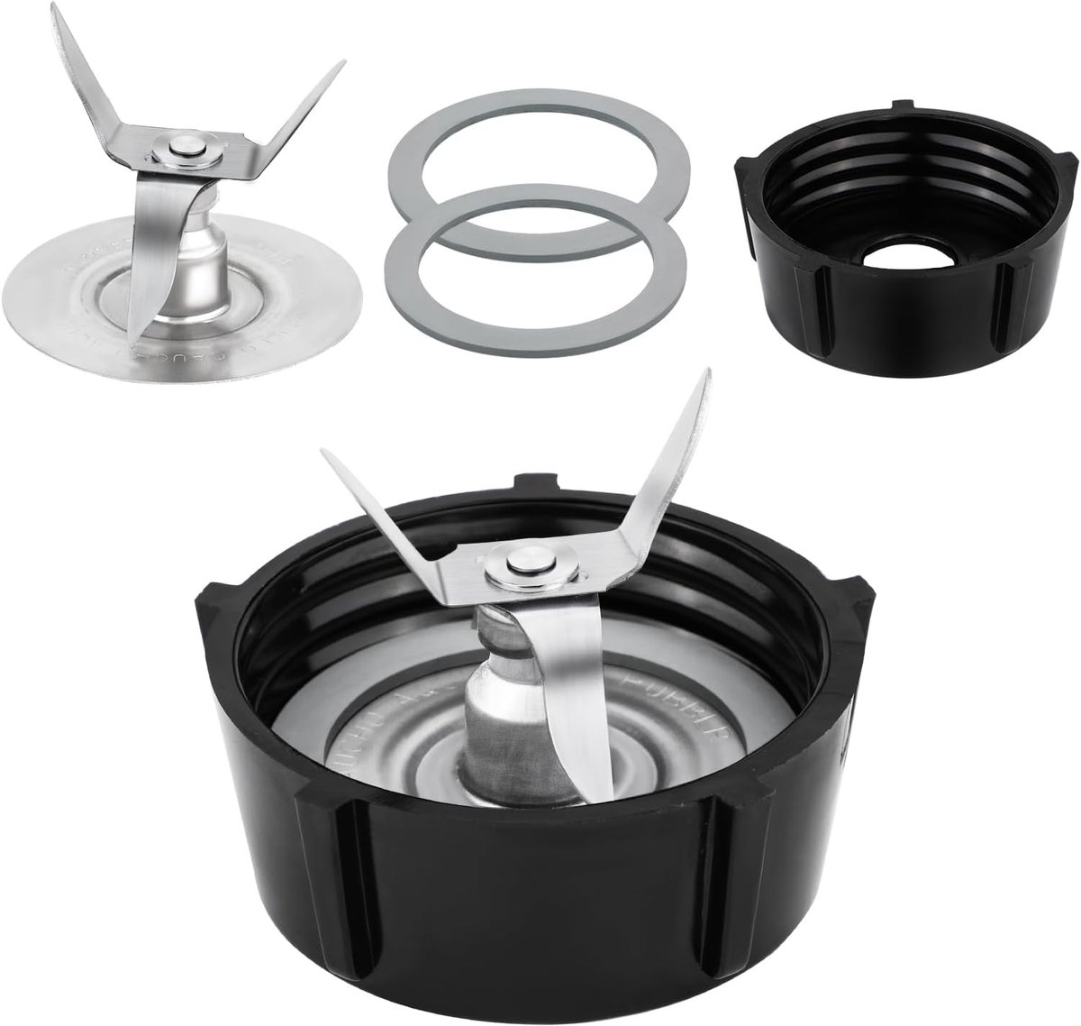 Blender voor Oster, Blenderijsmes met Bodemdop van de Kan en 2 Rubberen O-ringafdichtingspakkingen Compatibel met Oster Osterizer Blenders Accessoires oster blender parts