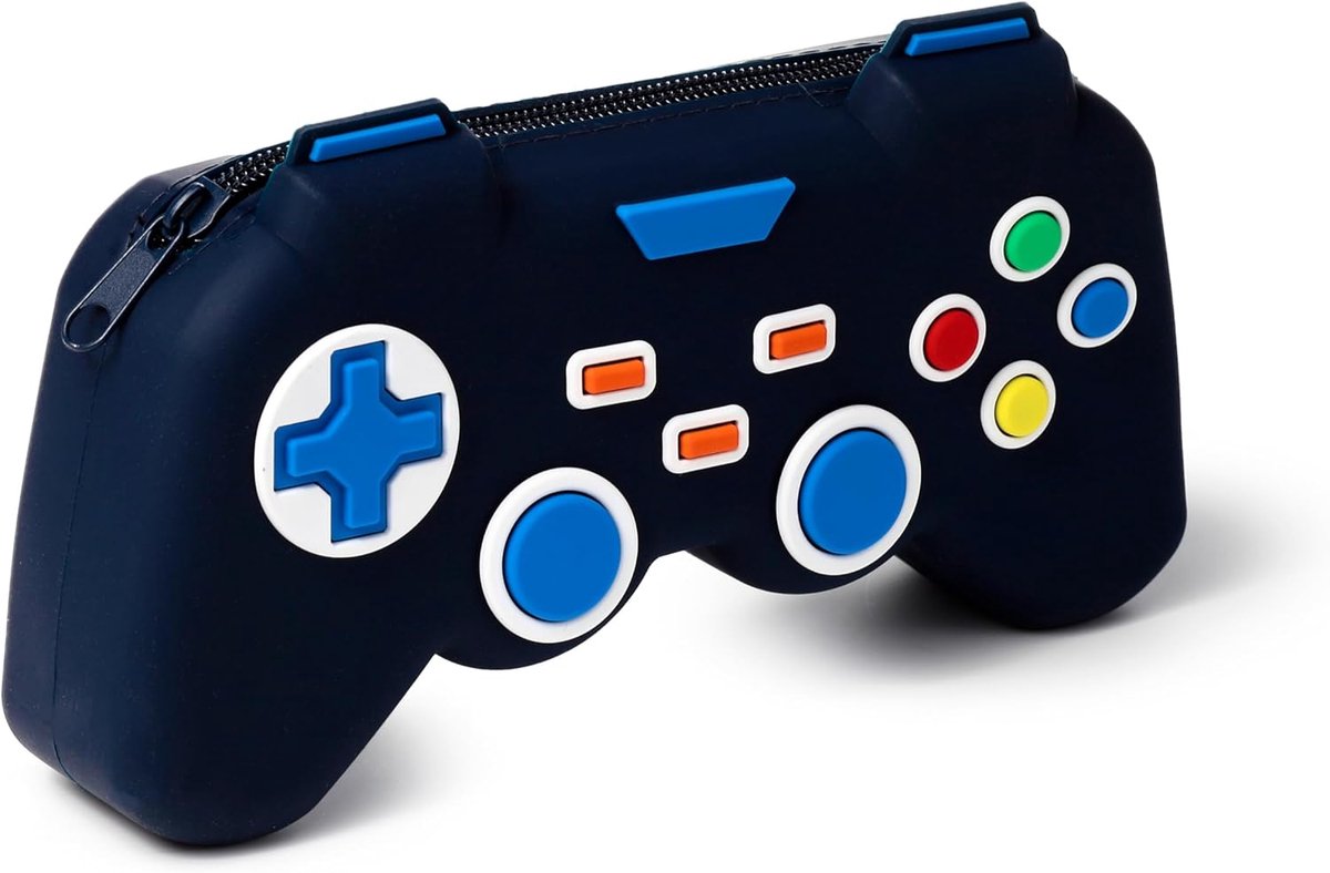 Etui van siliconen in de vorm van een controller – Game Over – videospeler, Meerkleurig., Siliconen hoes in de vorm van een controller met ritssluiting