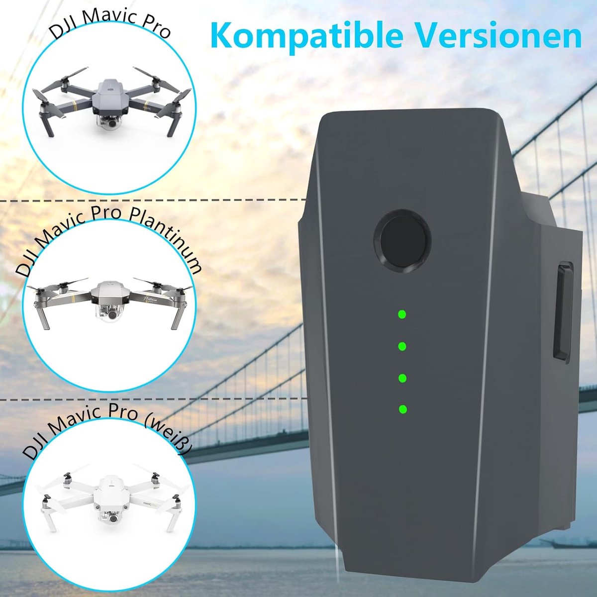 Pro Accu, 2 stuks, 11,4 V, 3830 mAh, intelligente flight, Li-polymeer, reserveaccu voor DJI Mavic Pro Platinum, DJI Mavic Pro Alpine White Drone (niet geschikt voor Mavic 2) – foto 5