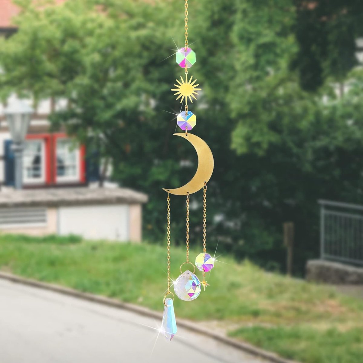 Zonnevanger kristal hangende hanger kristal ornament zonnevanger regenboog kristal hangend suncatcher hanger kristal hanger (type 2)